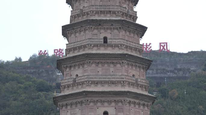 A scenic view of Xianyang Binxian Kaiyuan Temple Pagoda