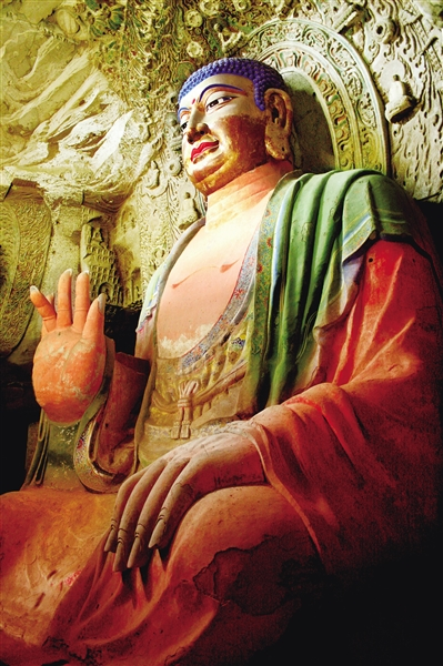 A scenic view of Xianyang Dafo Temple Grottoes Binxian