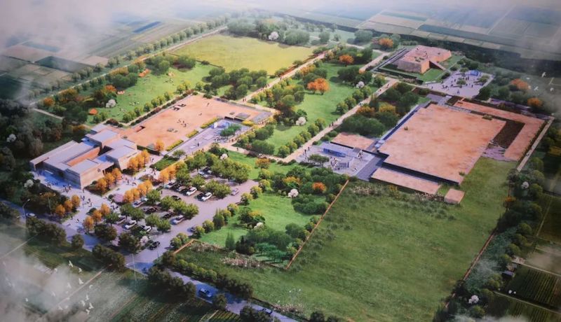 A scenic view of Xianyang Qin Xianyang City Site