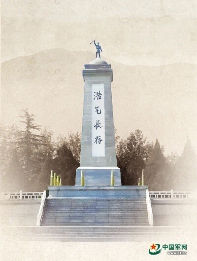 A scenic view of Yancheng Xinsijun Yanfuqu Kangri Zhenwang Jiangshi Jinianta