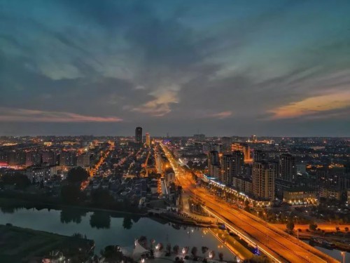 A scenic view of Yangzhou Gaoyou Dangpu