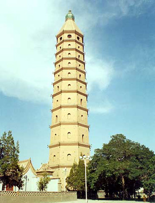 A scenic view of Yinchuan Chengtiansi Ta