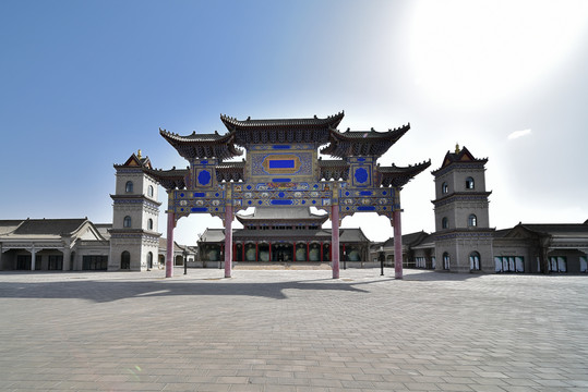 A scenic view of Yinchuan Najiahu Qingzhensi