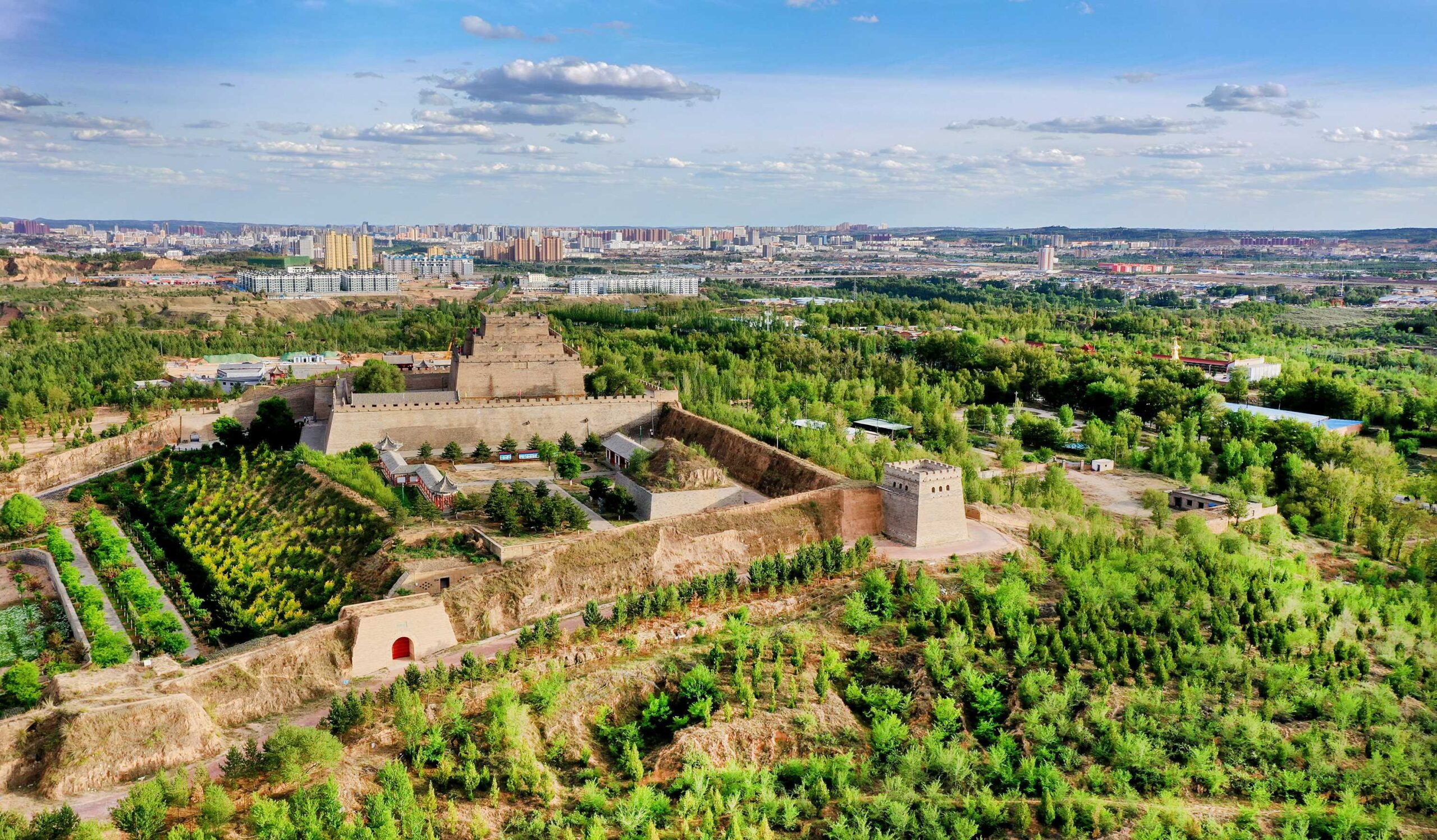 A scenic view of Yulin Yinzhou Ancient City