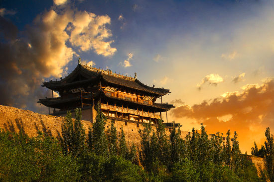 A scenic view of Zhangjiakou Weizhou Lingyan Temple