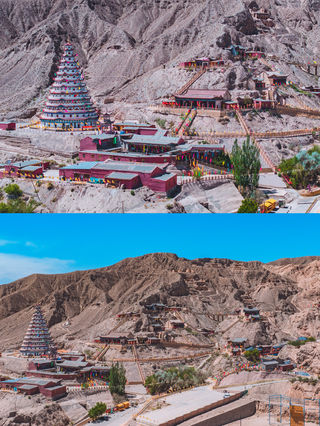 A scenic view of Zhangye Wenshushan Shiku
